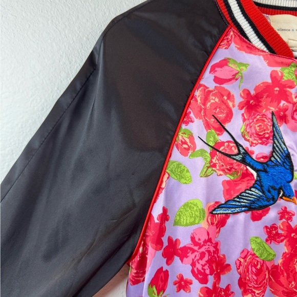 SILENCE+NOISE & URBAN OUTFITTERS Collab ‘Arielle’ Satin Bomber Jacket - Picture 9 of 17